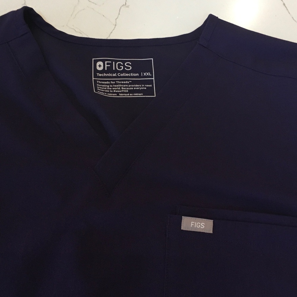FIGS Deep Purple XXL V-Neck Scrub Top Medical Use Technical Collection